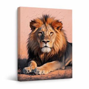 Majestic Lion Sunset Framed Canvas Wall Art | Ready to Hang