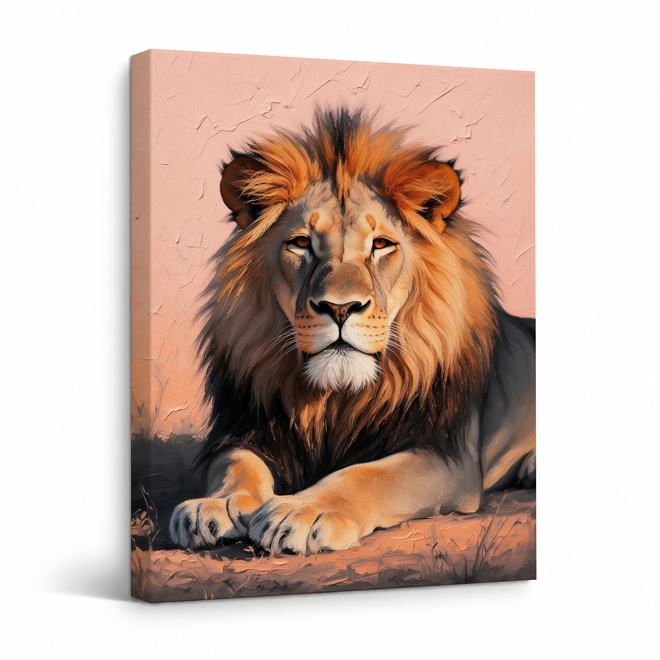Majestic Lion Sunset Framed Canvas Wall Art | Ready to Hang