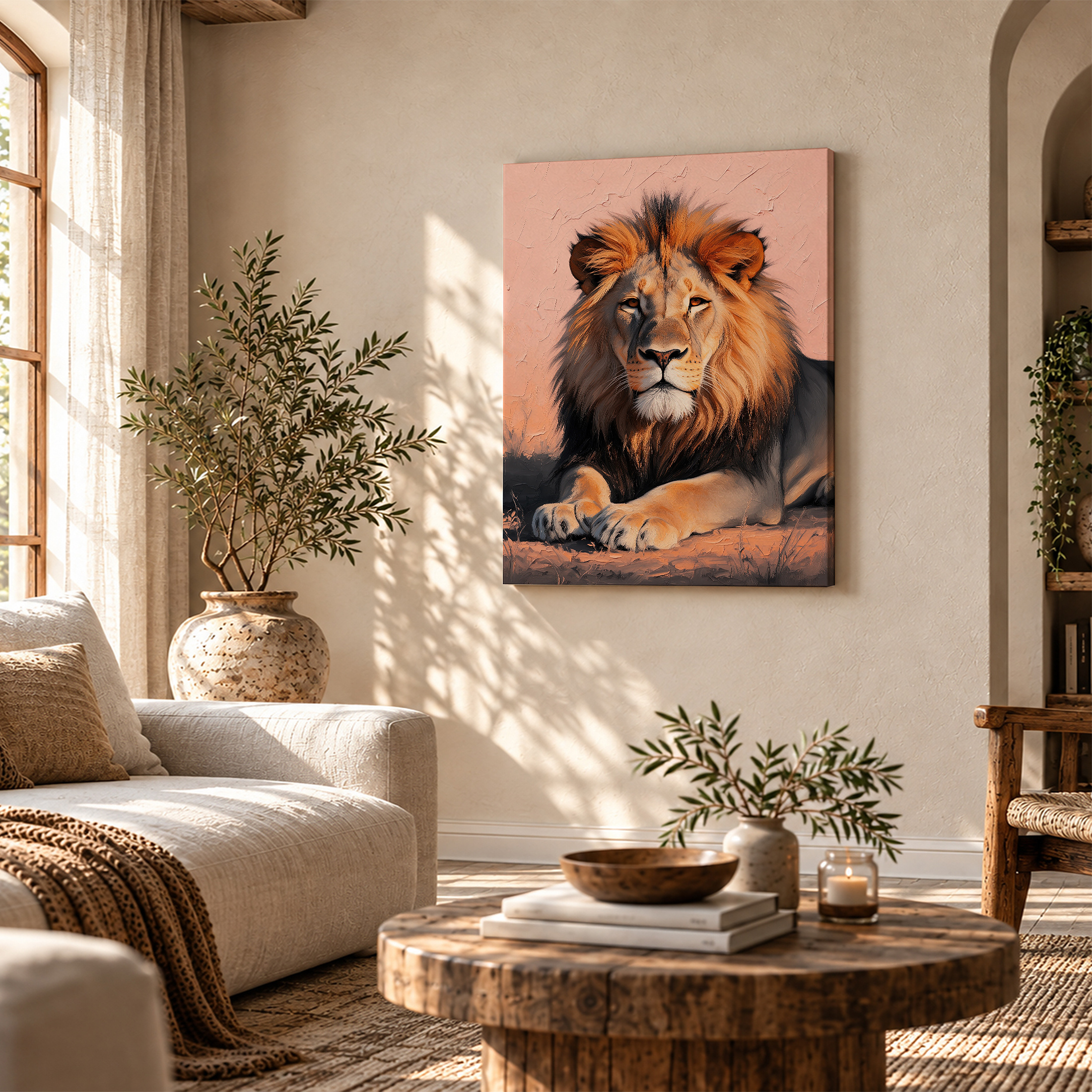Majestic Lion Sunset Framed Canvas Wall Art | Ready to Hang - Image 4