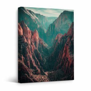 Majestic Red Rock Canyon Framed Canvas Wall Art - Ready to Hang