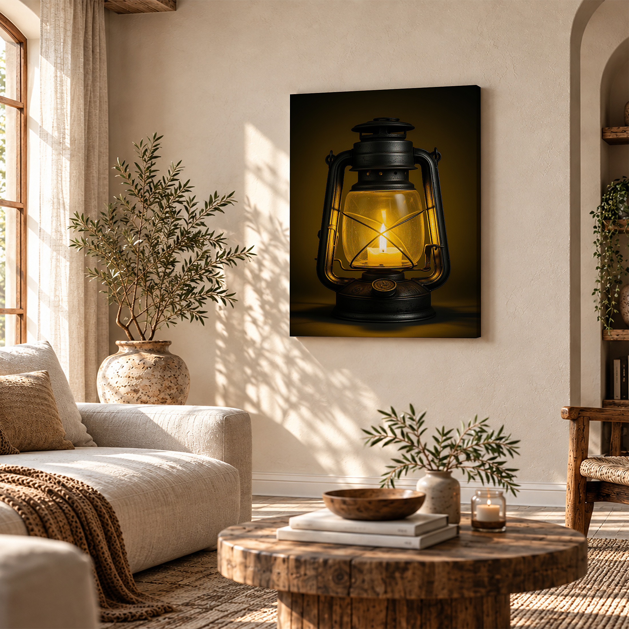 Vintage Oil Lamp Glow Framed Canvas Wall Art - Cozy Home Decor - Image 4