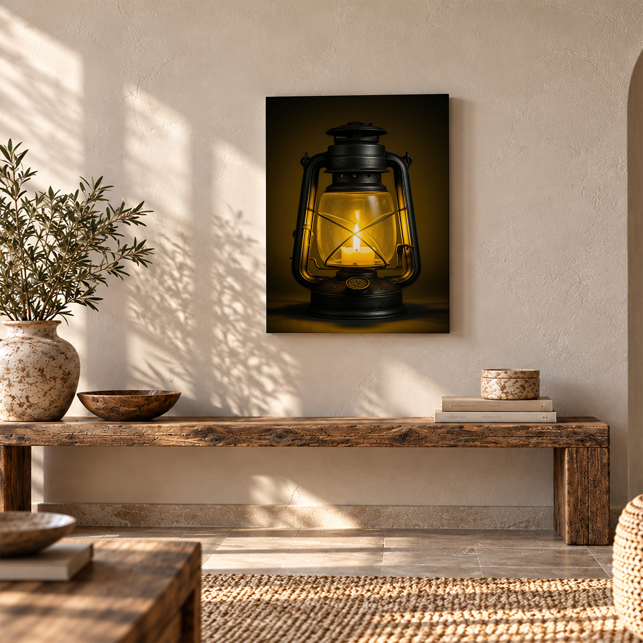 Vintage Oil Lamp Glow Framed Canvas Wall Art - Cozy Home Decor - Image 5