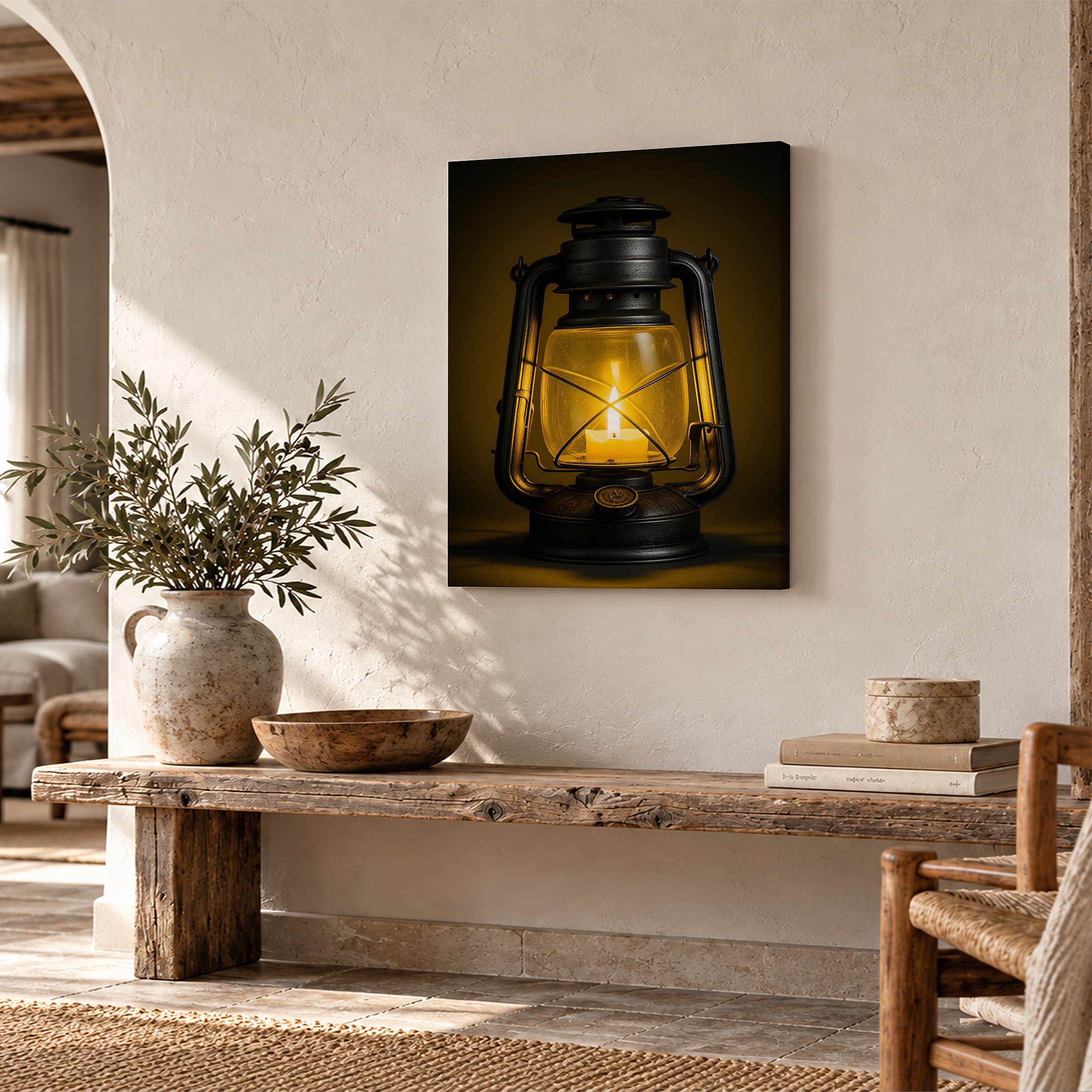 Vintage Oil Lamp Glow Framed Canvas Wall Art - Cozy Home Decor - Image 2