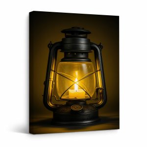 Vintage Oil Lamp Glow Framed Canvas Wall Art - Cozy Home Decor