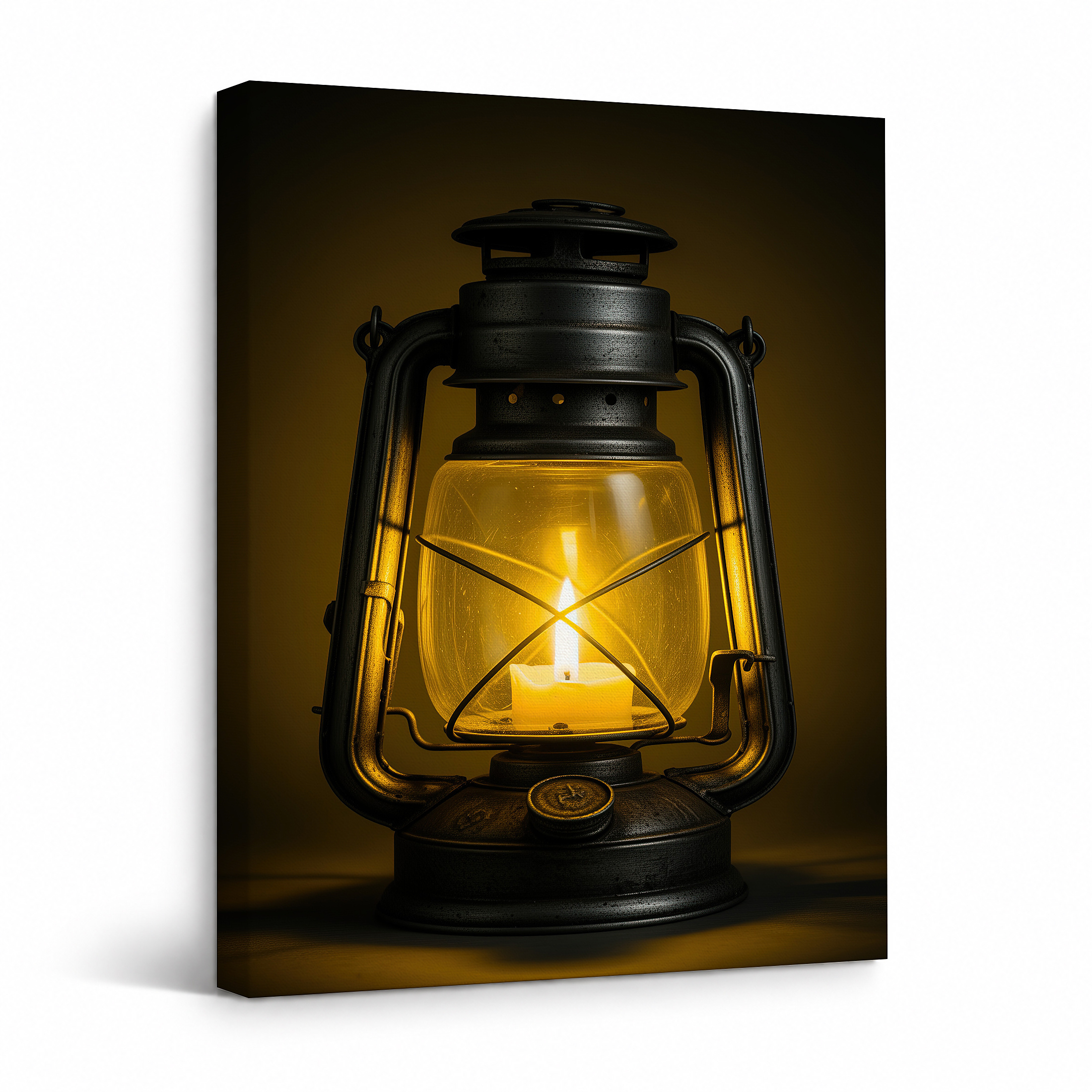 Vintage Oil Lamp Glow Framed Canvas Wall Art - Cozy Home Decor