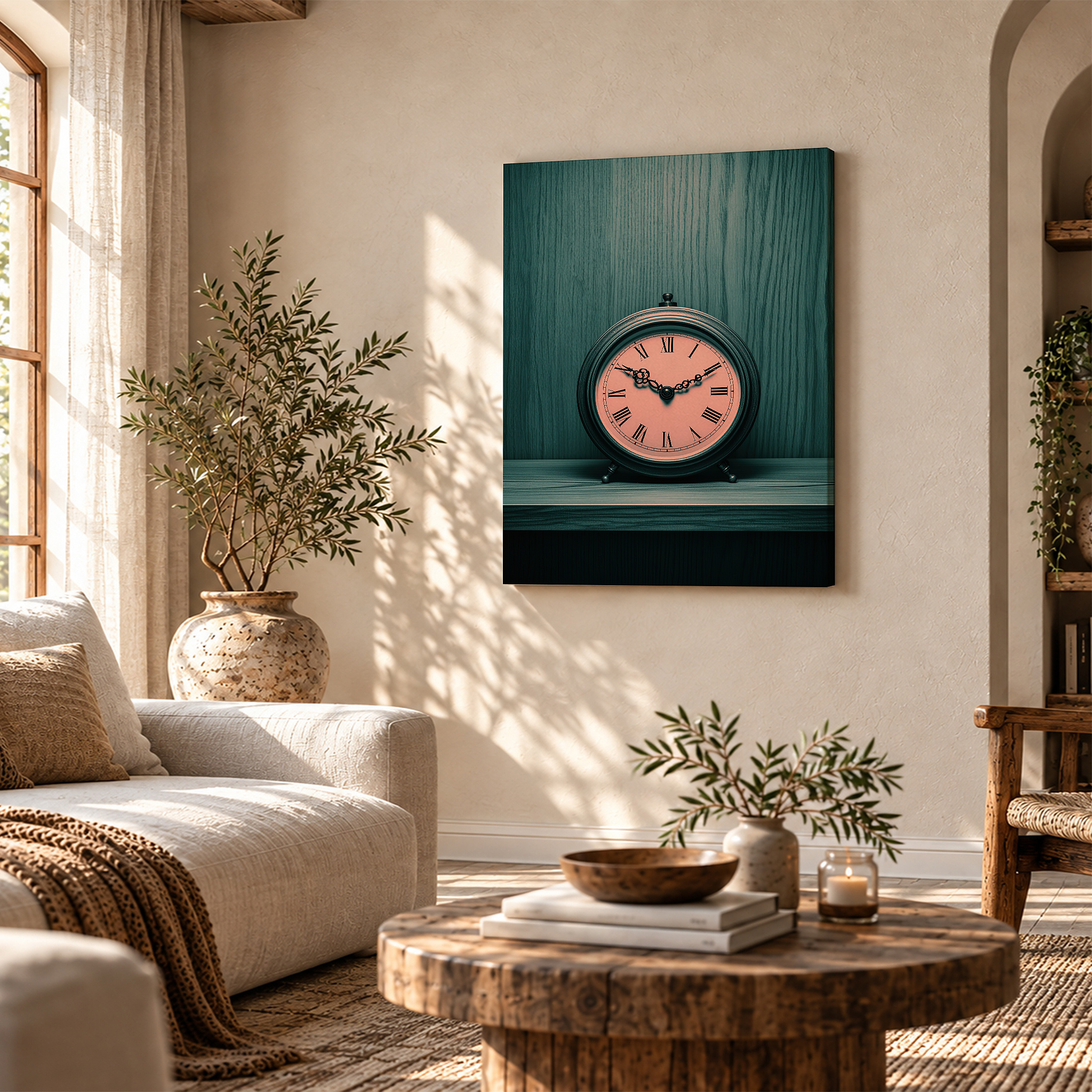 Vintage Alarm Clock Framed Canvas Wall Art - Retro Timepiece Decor - Image 4