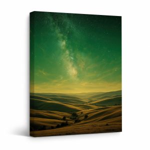 Green Galaxy Hills Framed Canvas Wall Art | Ready to Hang