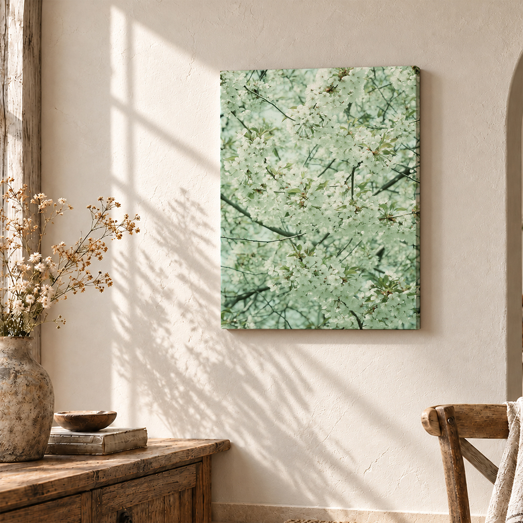 Cherry Blossom Spring Serenity Framed Canvas Wall Art - Image 3