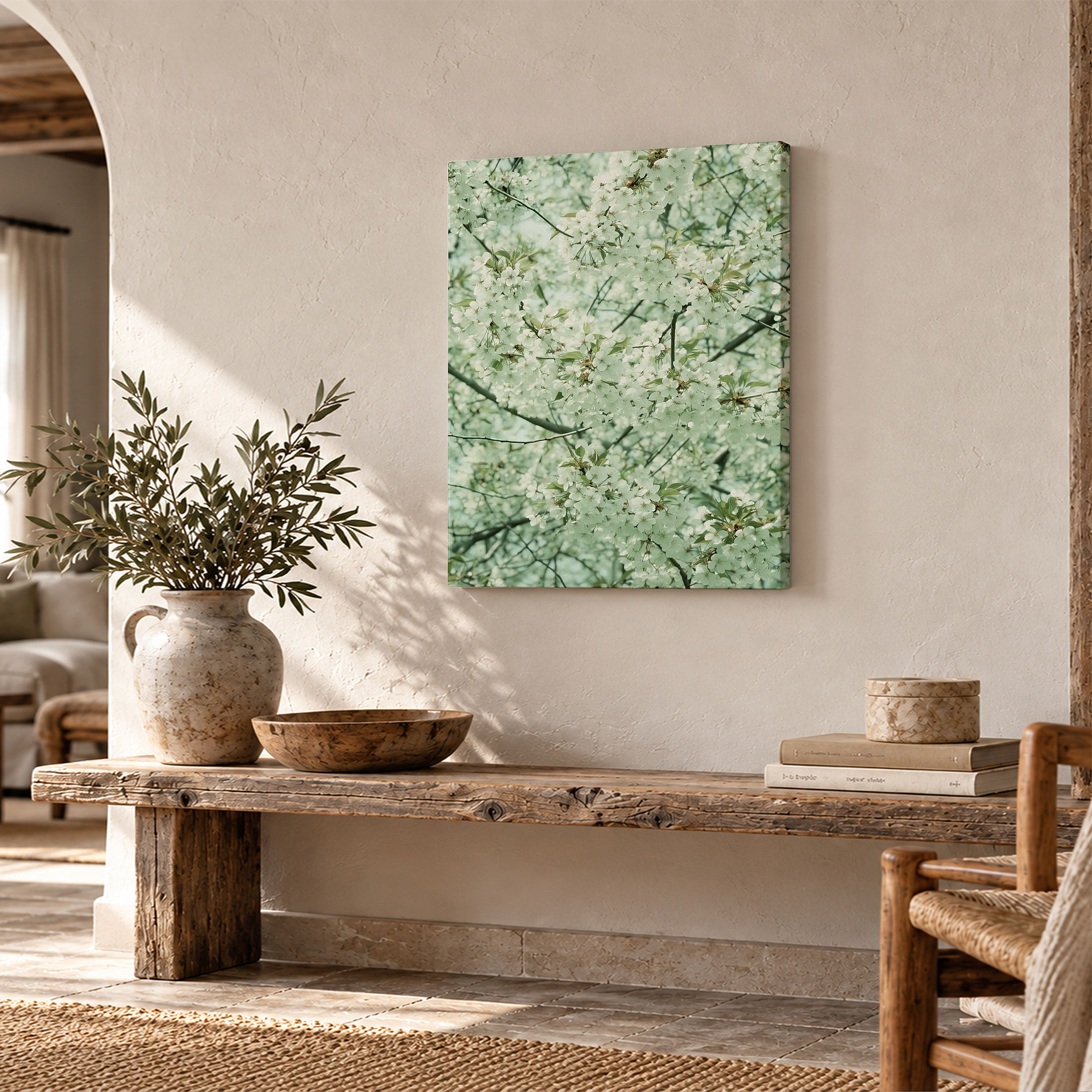 Cherry Blossom Spring Serenity Framed Canvas Wall Art - Image 2