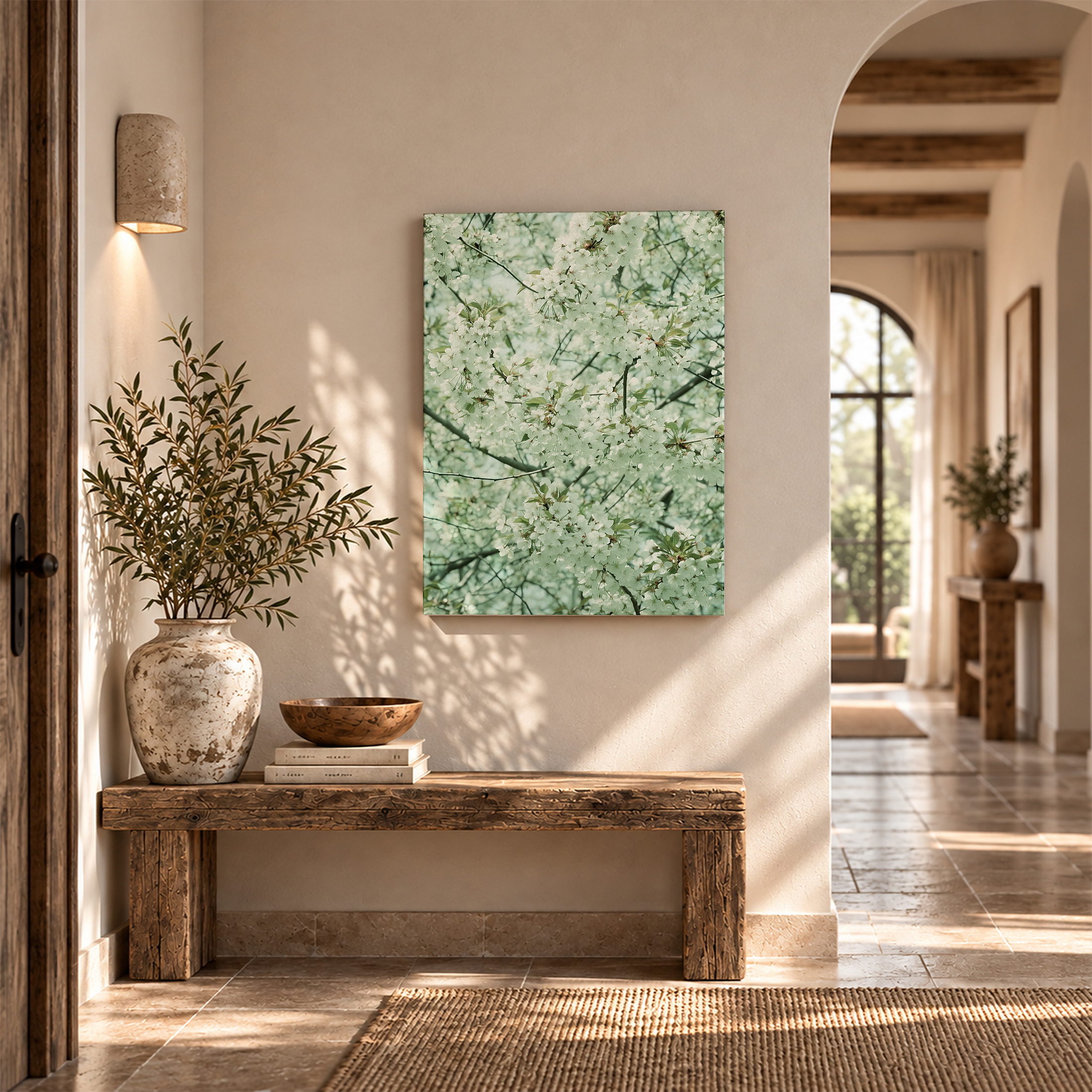 Cherry Blossom Spring Serenity Framed Canvas Wall Art - Image 6