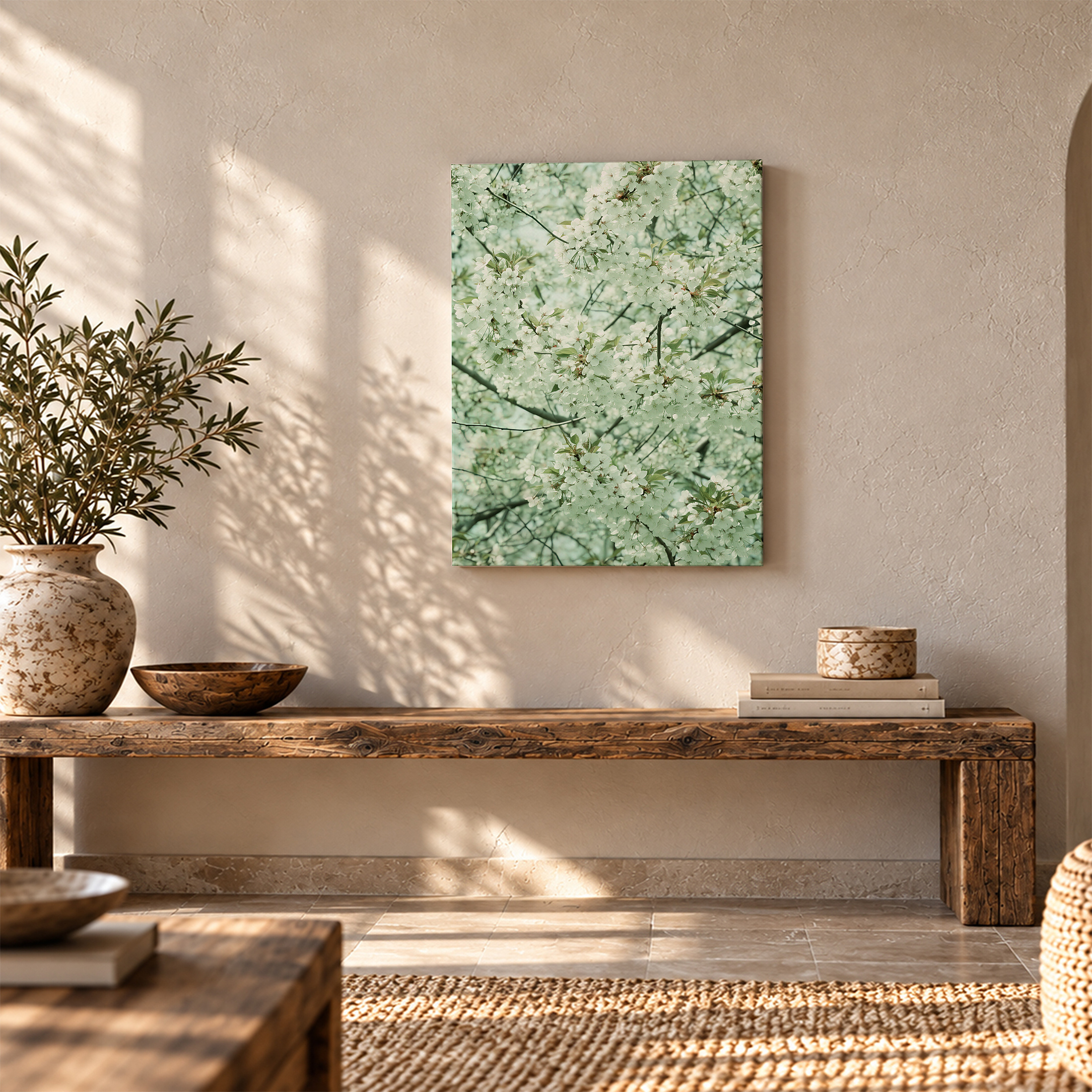 Cherry Blossom Spring Serenity Framed Canvas Wall Art - Image 5