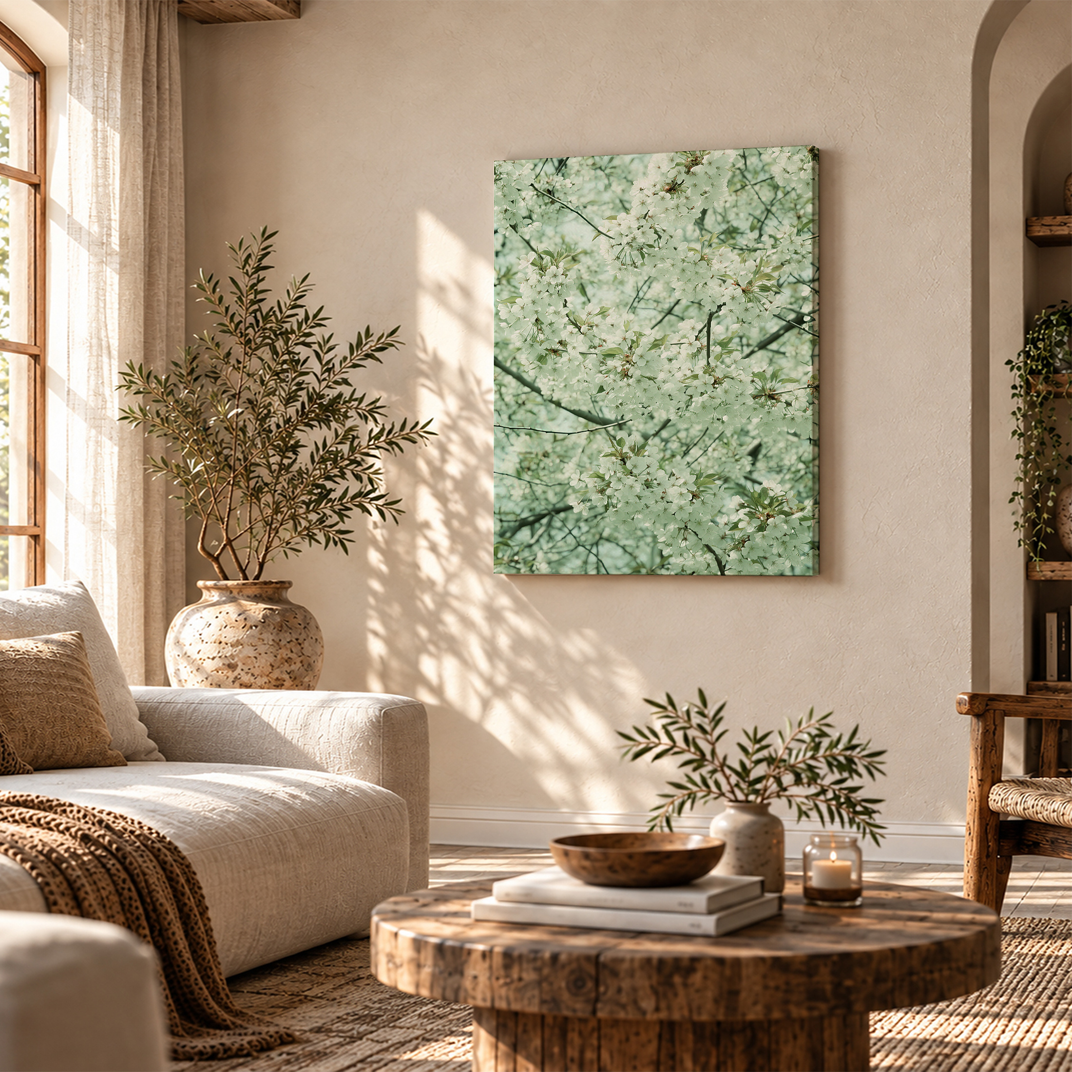 Cherry Blossom Spring Serenity Framed Canvas Wall Art - Image 4