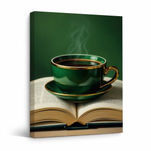 Coffee & Book Study Framed Canvas Wall Art | Ready to Hang