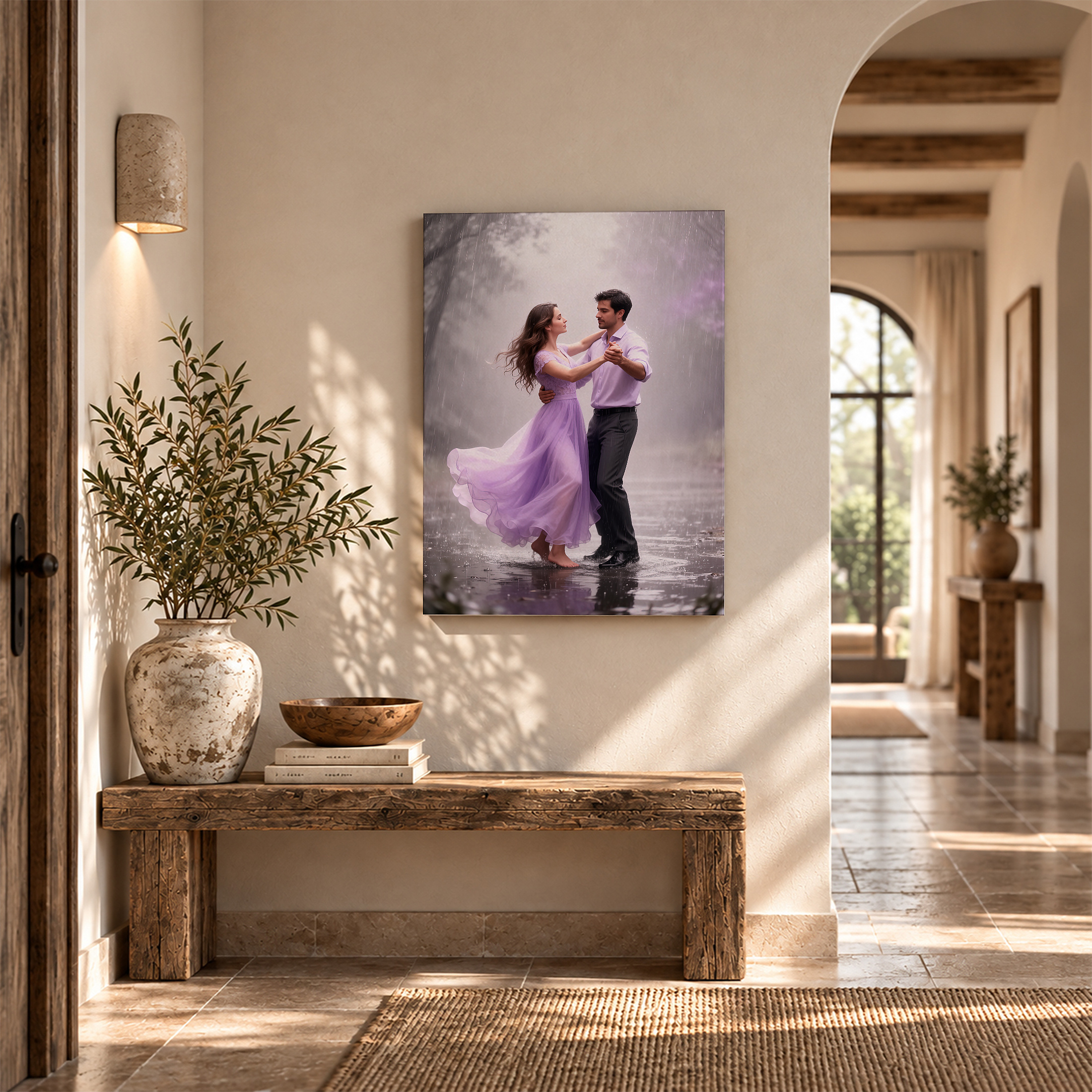 Rainy Dance Romance Framed Canvas Wall Art | Ready to Hang - Image 6