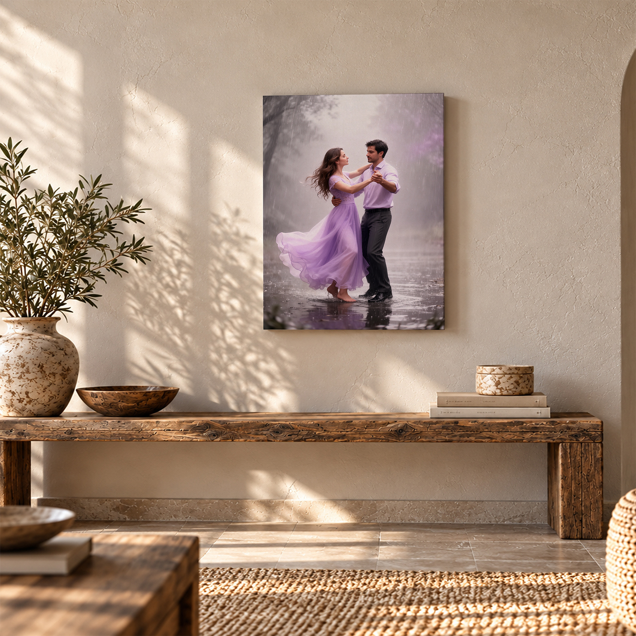 Rainy Dance Romance Framed Canvas Wall Art | Ready to Hang - Image 5