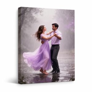 Rainy Dance Romance Framed Canvas Wall Art | Ready to Hang