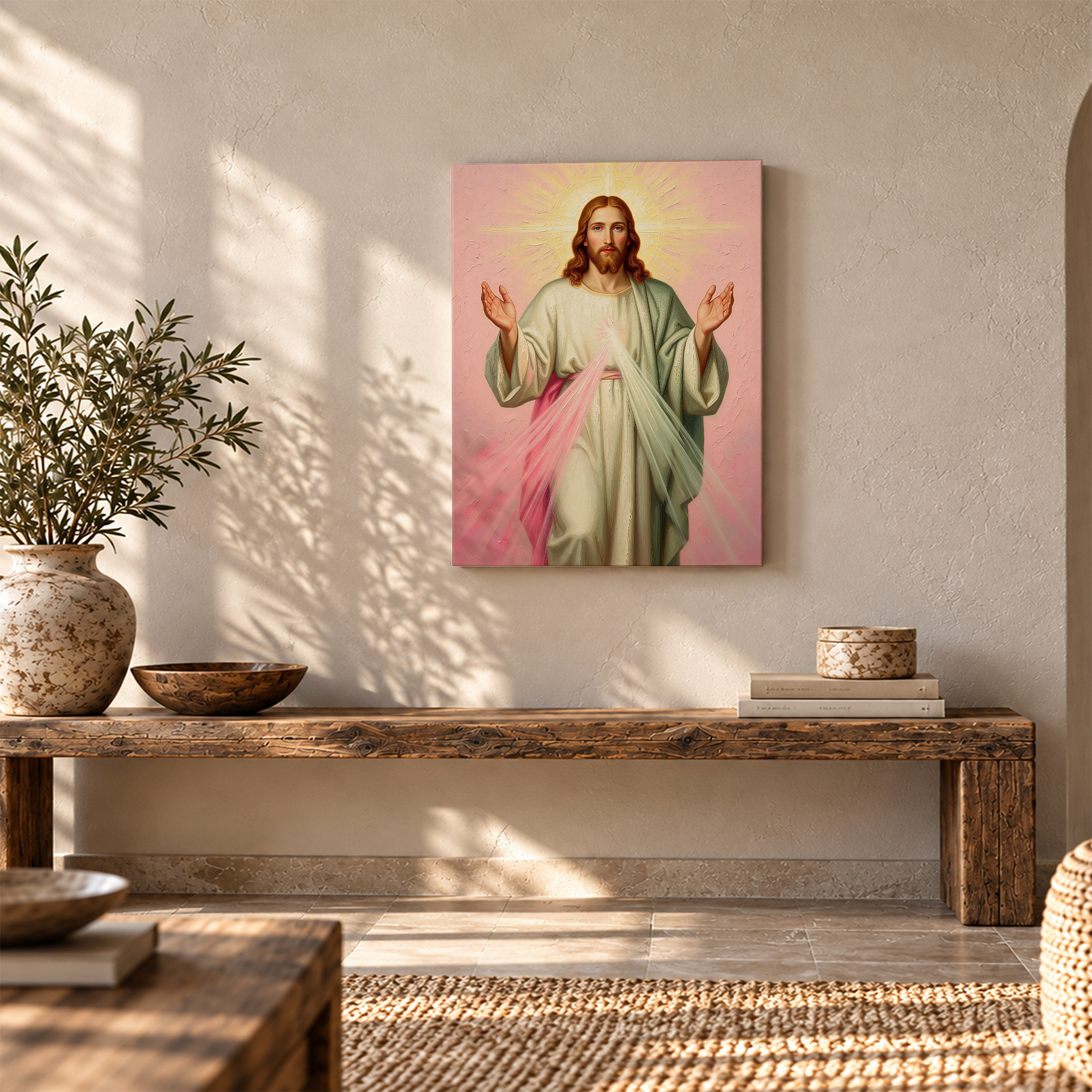 Divine Light Jesus Framed Canvas Wall Art - Ready to Hang - Image 5