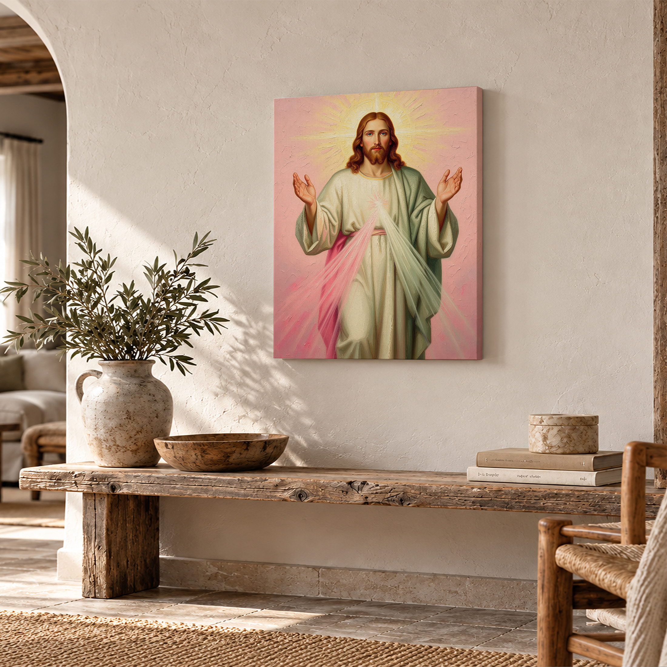 Divine Light Jesus Framed Canvas Wall Art - Ready to Hang - Image 2
