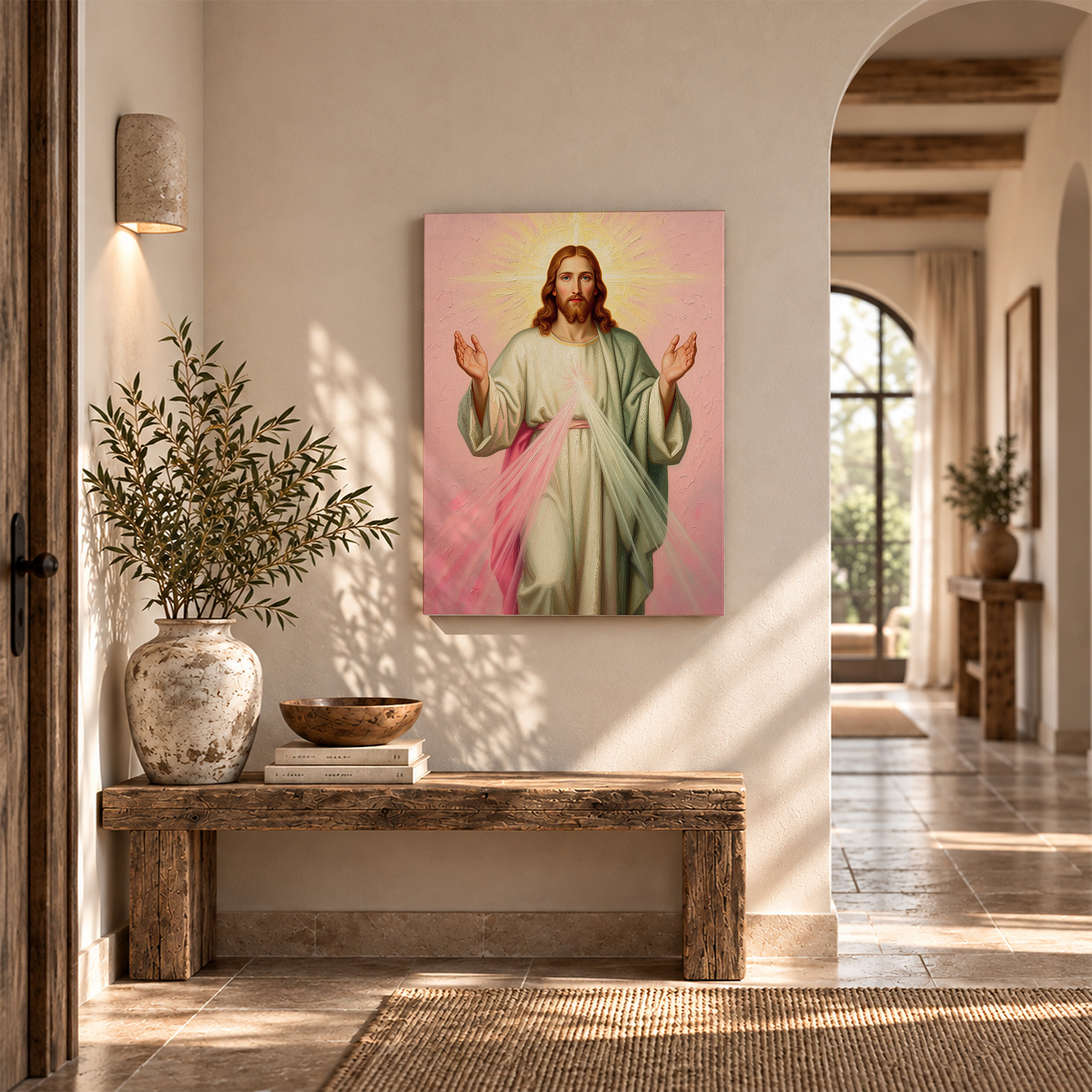 Divine Light Jesus Framed Canvas Wall Art - Ready to Hang - Image 6