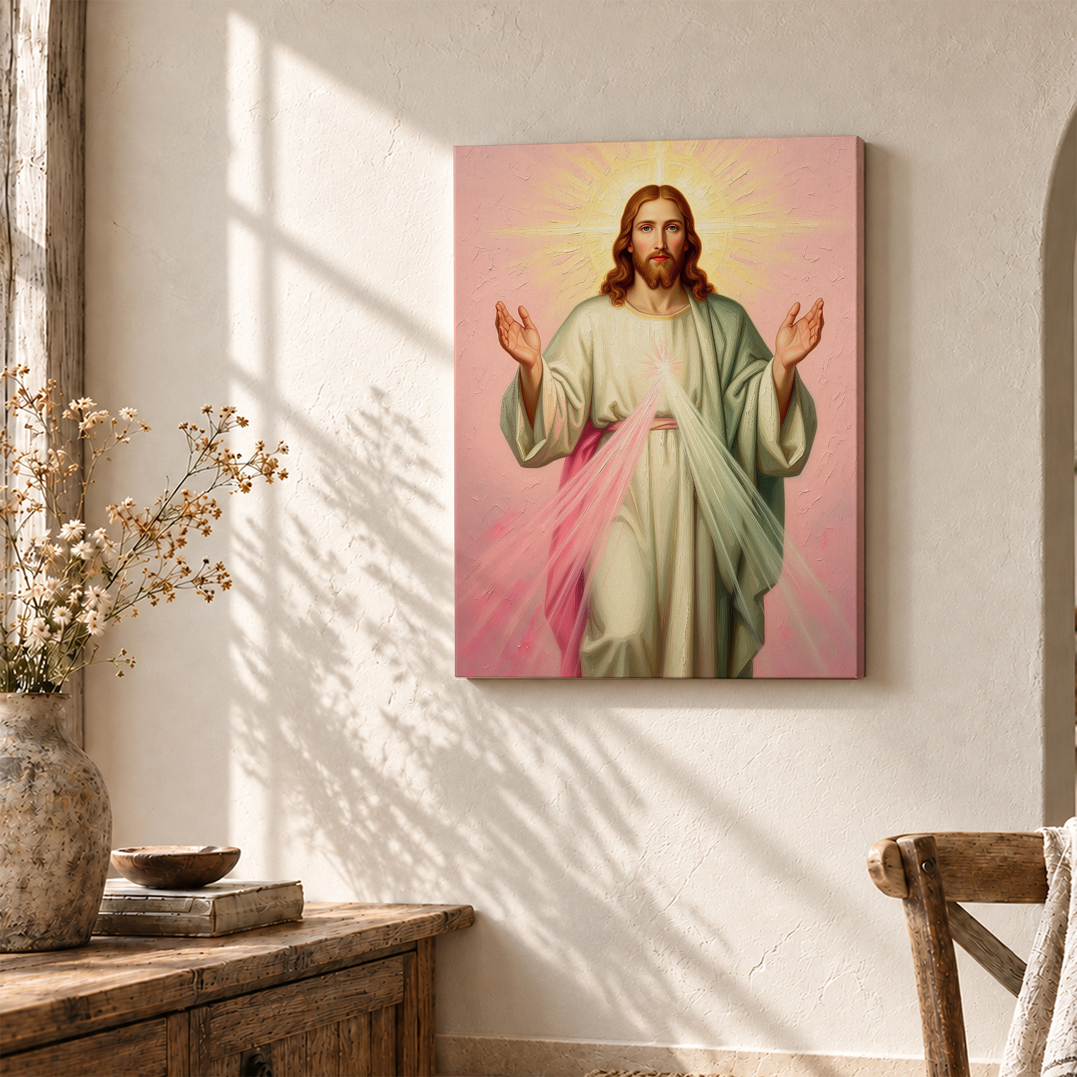 Divine Light Jesus Framed Canvas Wall Art - Ready to Hang - Image 3