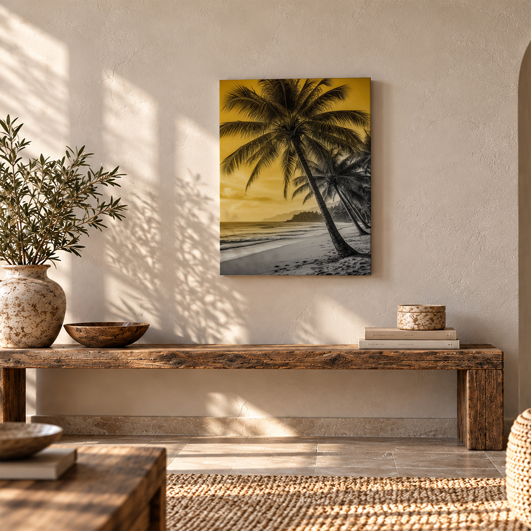 Tropical Sunset Palm Trees Framed Canvas Wall Art - Ready to Hang - Image 5