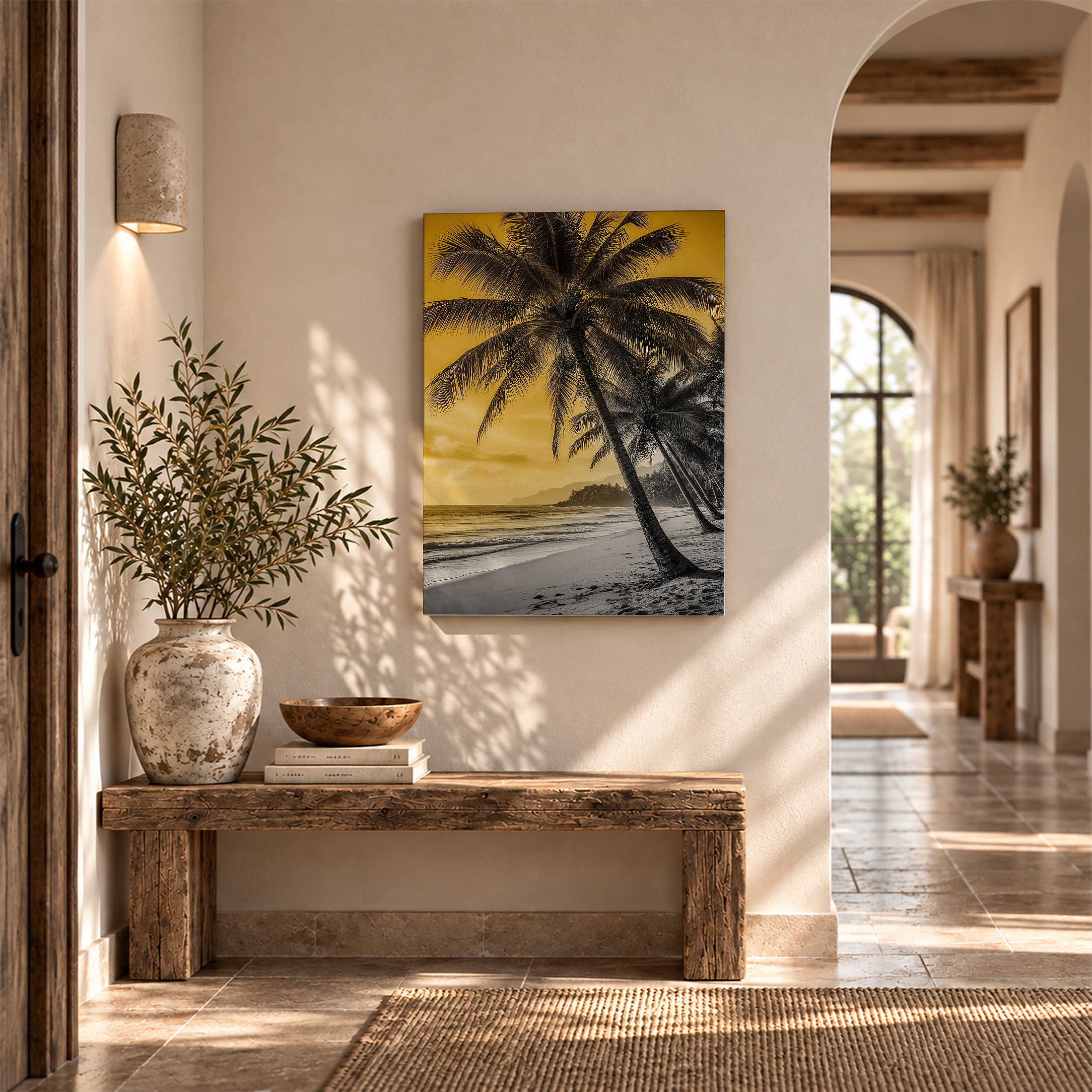 Tropical Sunset Palm Trees Framed Canvas Wall Art - Ready to Hang - Image 6