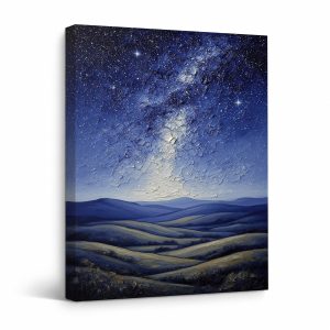 Milky Way Night Sky Landscape Framed Canvas Wall Art