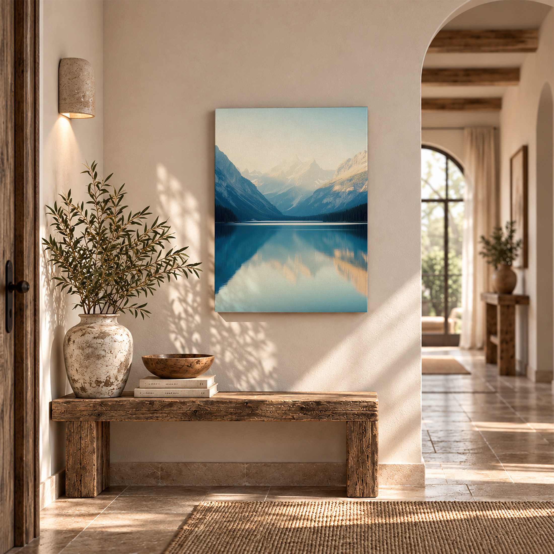 Mountain Lake Reflections Framed Canvas Wall Art - Image 6