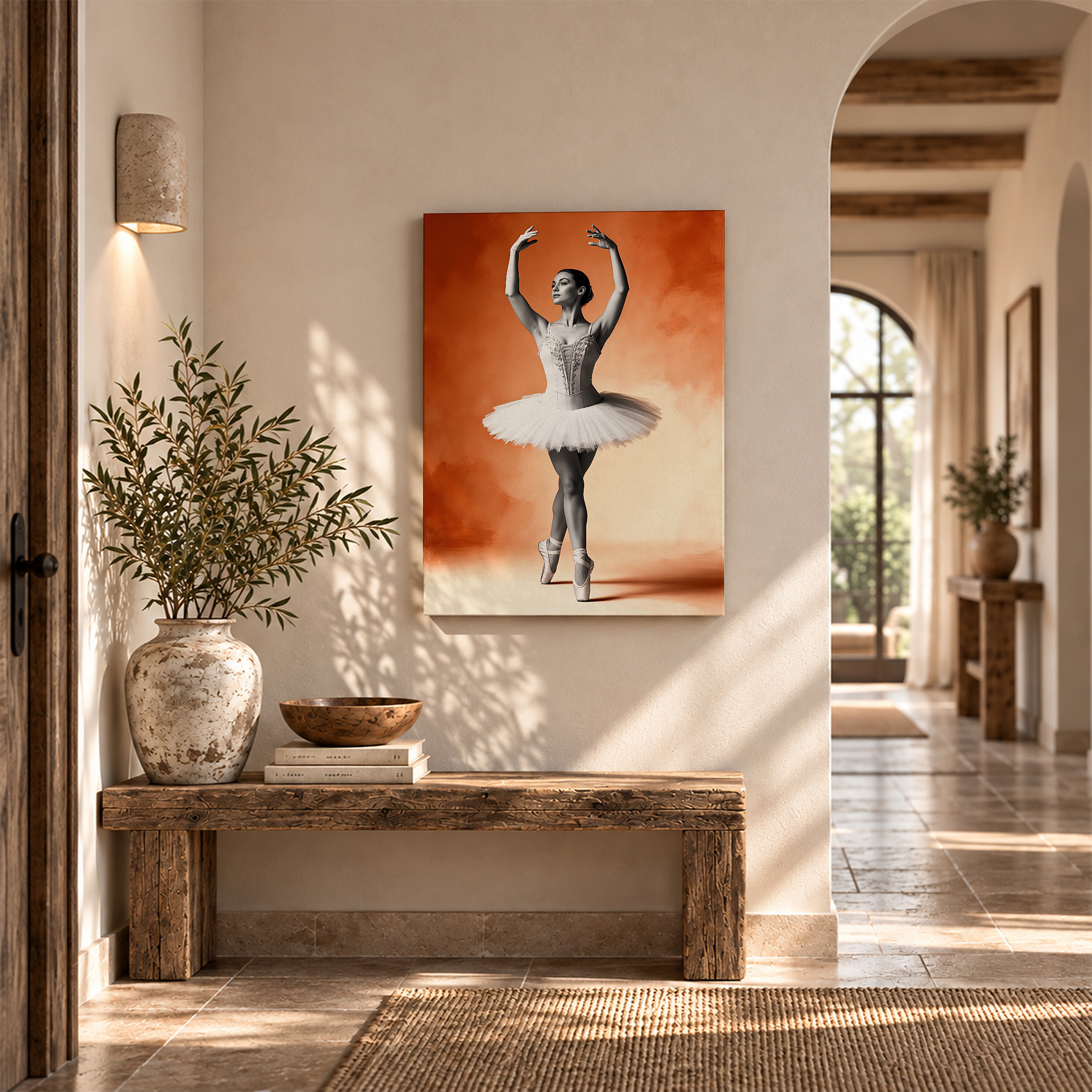 Ballet Dancer Sunset Framed Canvas Wall Art Ready to Hang - Image 6