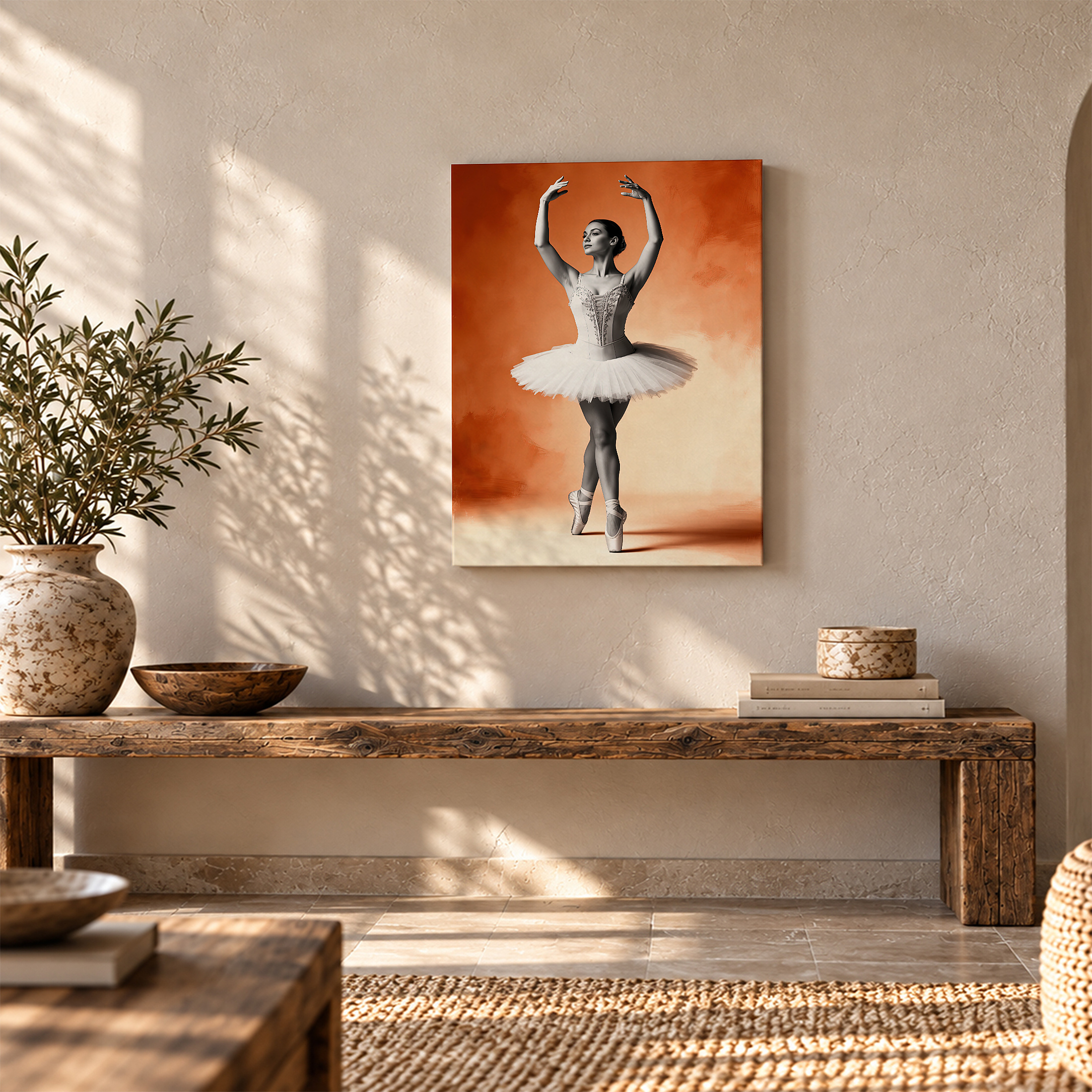 Ballet Dancer Sunset Framed Canvas Wall Art Ready to Hang - Image 5
