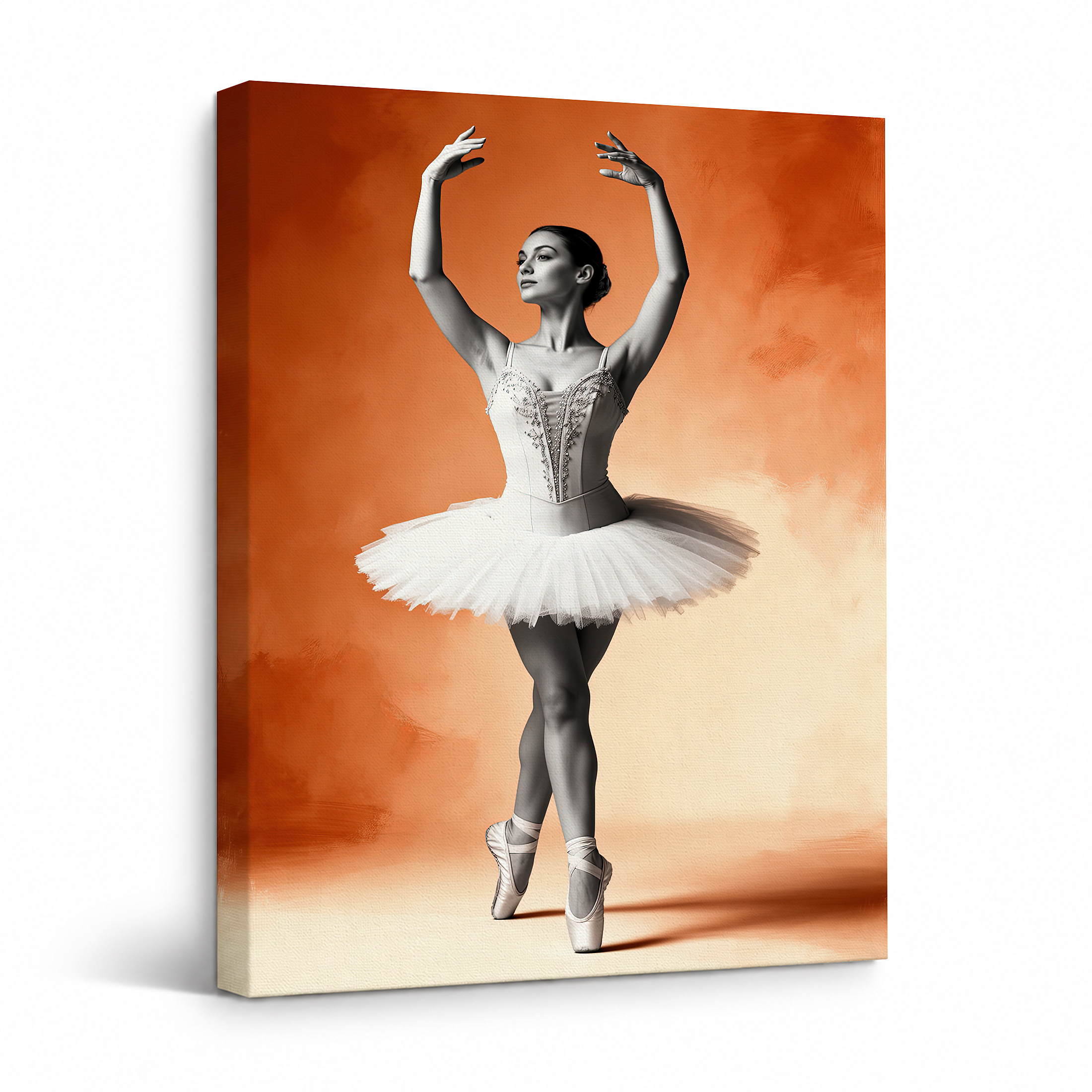 Ballet Dancer Sunset Framed Canvas Wall Art Ready to Hang