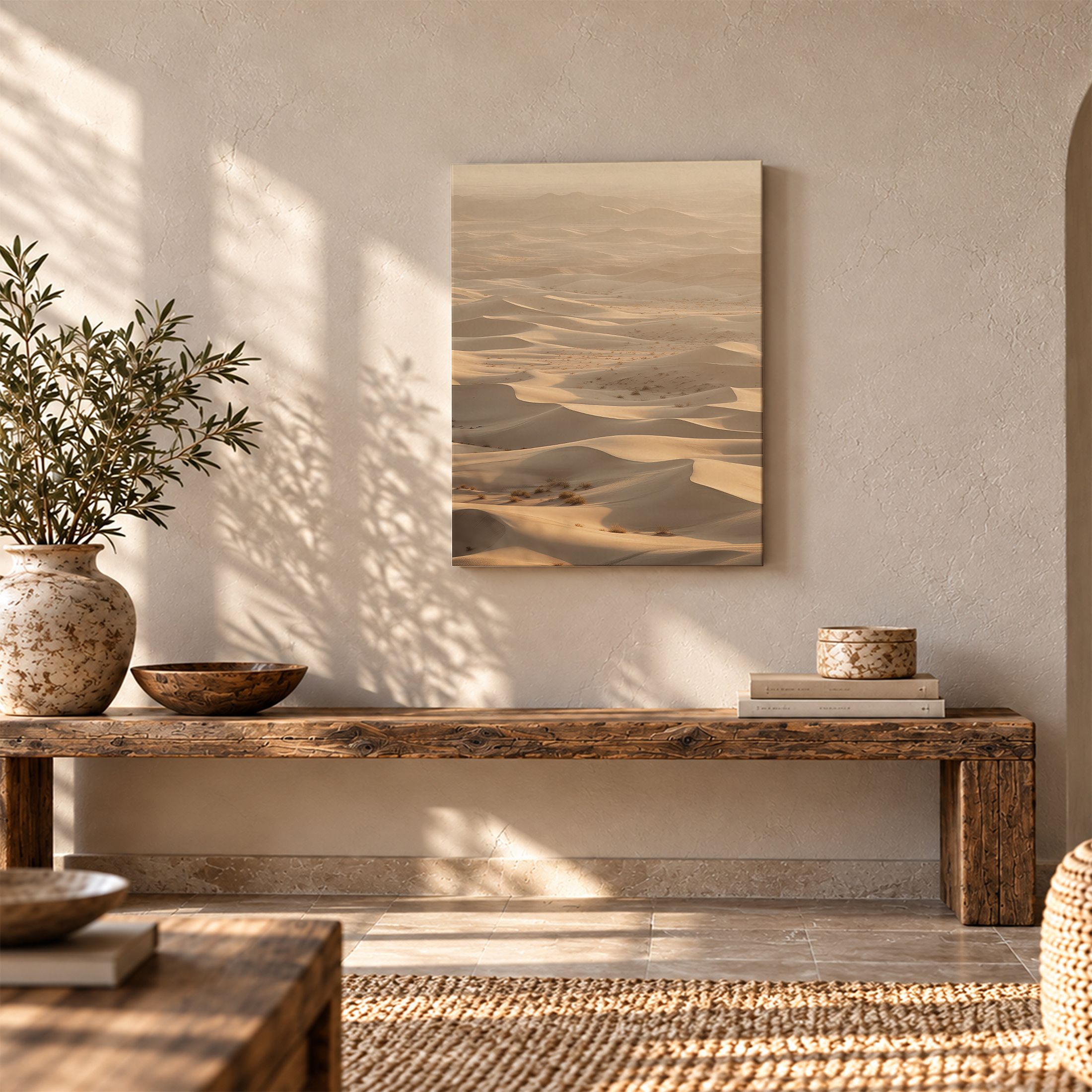 Golden Sand Dunes Framed Canvas Wall Art - Ready to Hang - Image 5