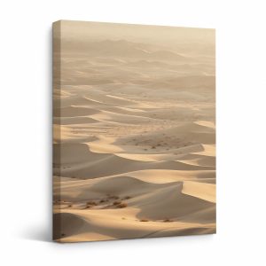 Golden Sand Dunes Framed Canvas Wall Art - Ready to Hang