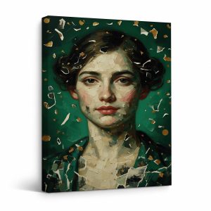 Shattered Glass Portrait Framed Canvas Wall Art | Modern Abstract Art
