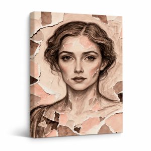 Torn Paper Portrait Framed Canvas Wall Art