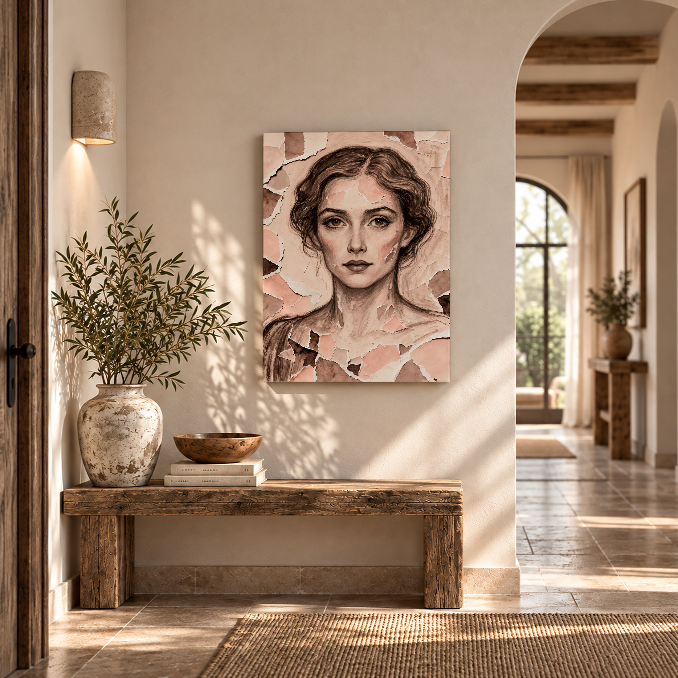 Torn Paper Portrait Framed Canvas Wall Art - Image 6