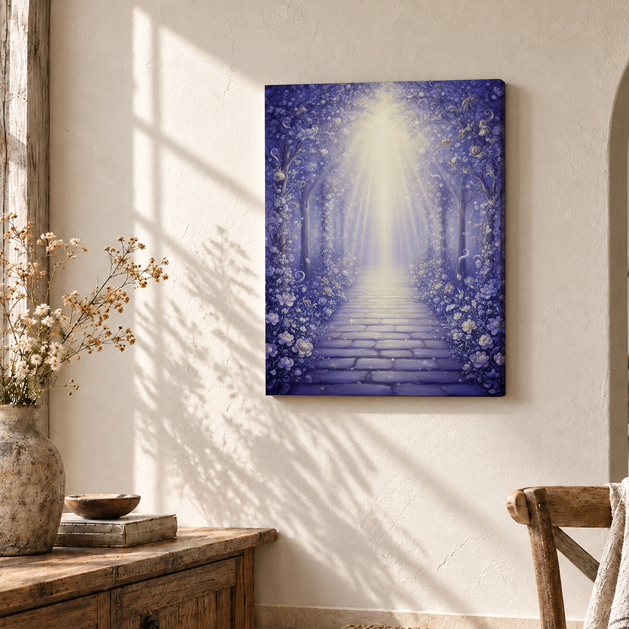 Enchanted Purple Forest Path Framed Canvas Wall Art - Image 3