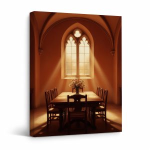 Gothic Dining Room Sunlight Framed Canvas Wall Art