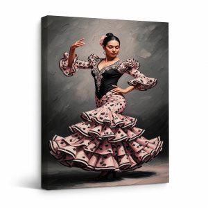 Flamenco Dancer Framed Canvas Wall Art | Spanish Dance Art Print