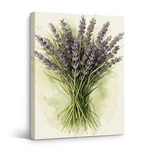 Lavender Watercolor Framed Canvas Wall Art - Serene Floral Home Decor