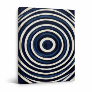 Navy Spiral Abstract Framed Canvas Wall Art - Modern Home Decor
