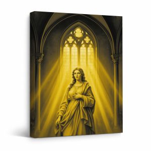 Gothic Church Light Serenity Framed Canvas Wall Art