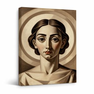 Saintly Halo Portrait Framed Canvas Wall Art