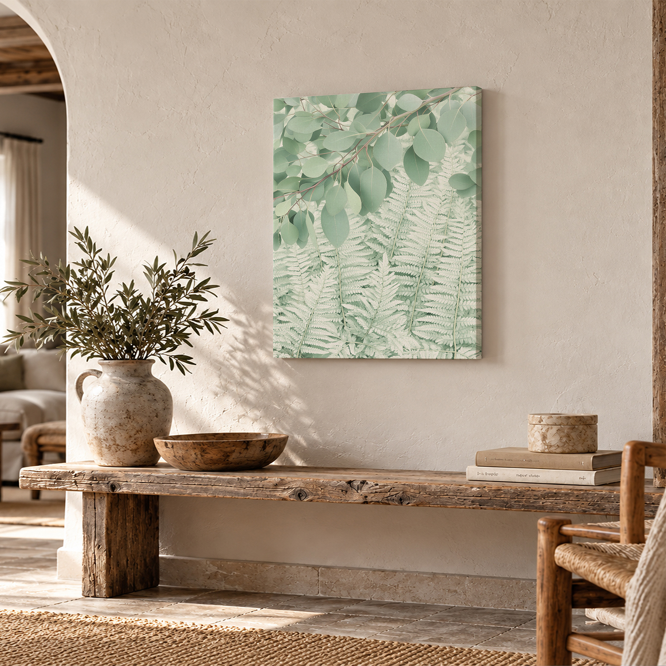 Fresh Green Botanicals Framed Canvas Wall Art | Ready to Hang - Image 2