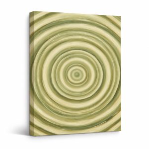Green Spiral Abstract Framed Canvas Wall Art