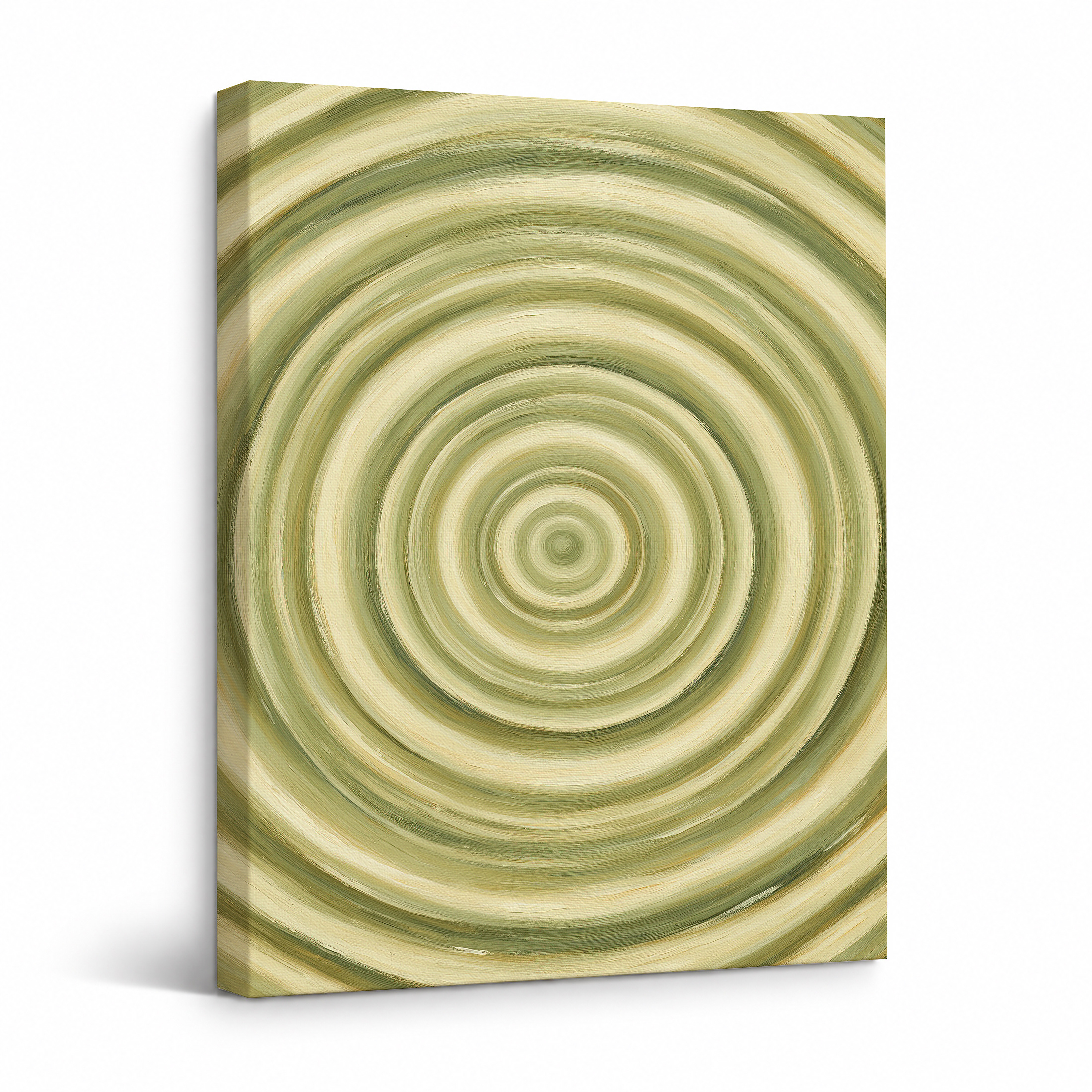 Green Spiral Abstract Framed Canvas Wall Art