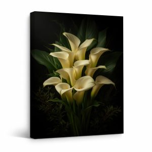 Elegant Calla Lily Floral Framed Canvas Wall Art