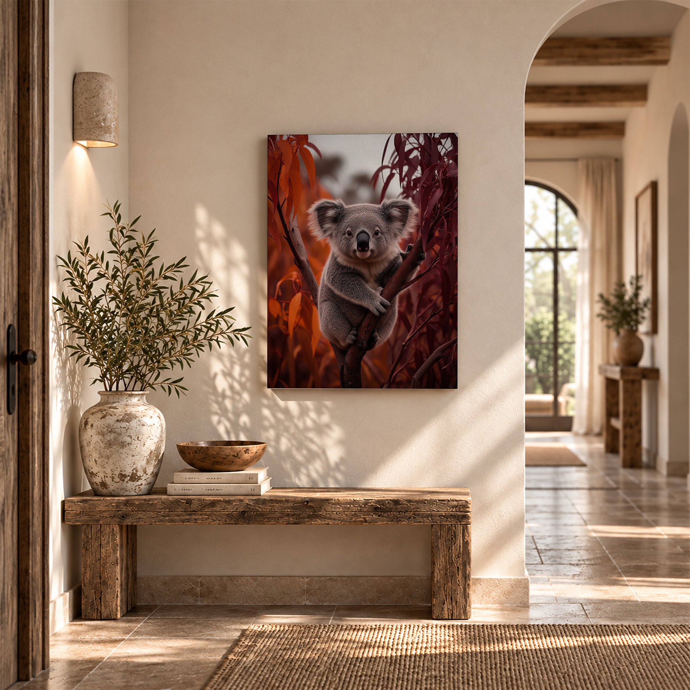 Autumn Koala Tree Framed Canvas Wall Art - Ready to Hang - Image 6