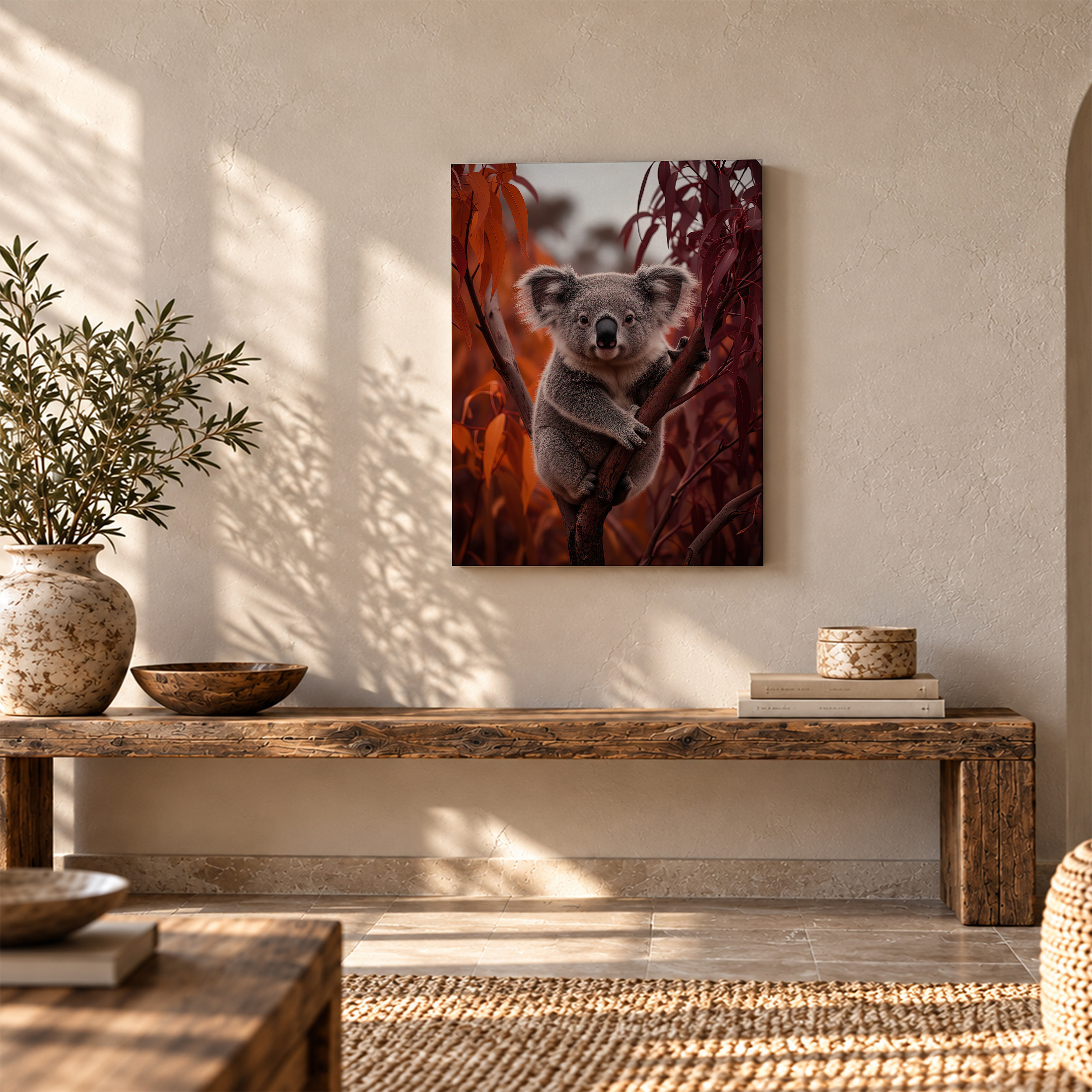 Autumn Koala Tree Framed Canvas Wall Art - Ready to Hang - Image 5