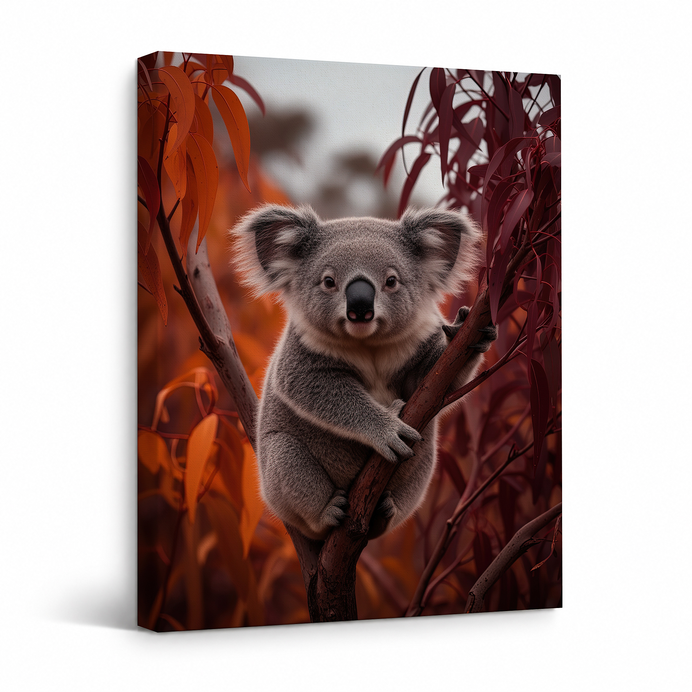 Autumn Koala Tree Framed Canvas Wall Art - Ready to Hang